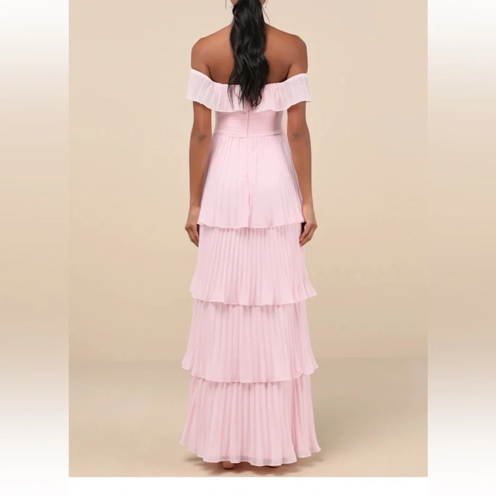 Pink Lulus Ruffled Dress - Picture 2 of 7